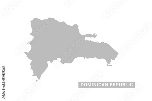 Dominican Republic map - Minimal Flat Vector Illustration in Black and Gray, Isolated on White Background, Ideal for Infographics, Educational Use, Reports, and Presentations.