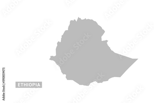 Ethiopia map - Minimal Flat Vector Illustration in Black and Gray, Isolated on White Background, Ideal for Infographics, Educational Use, Reports, and Presentations.