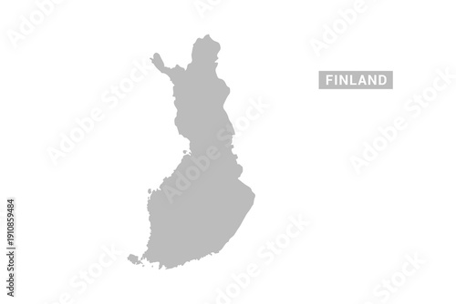 Finland map - Minimal Flat Vector Illustration in Black and Gray, Isolated on White Background, Ideal for Infographics, Educational Use, Reports, and Presentations.