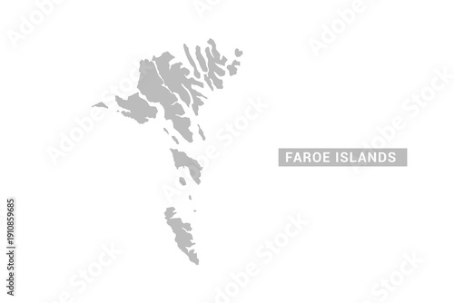 Faroe Islands map - Minimal Flat Vector Illustration in Black and Gray, Isolated on White Background, Ideal for Infographics, Educational Use, Reports, and Presentations.