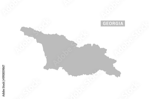 Georgia map - Minimal Flat Vector Illustration in Black and Gray, Isolated on White Background, Ideal for Infographics, Educational Use, Reports, and Presentations.