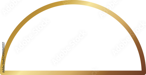 高級感のある半円のメタルフレーム　ゴールド