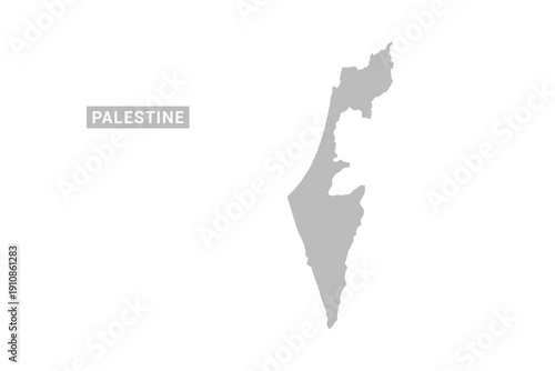 Israel map - Minimal Flat Vector Illustration in Black and Gray, Isolated on White Background, Ideal for Infographics, Educational Use, Reports, and Presentations.