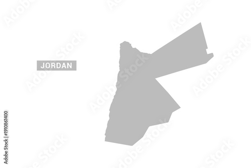 Jordan map - Minimal Flat Vector Illustration in Black and Gray, Isolated on White Background, Ideal for Infographics, Educational Use, Reports, and Presentations.