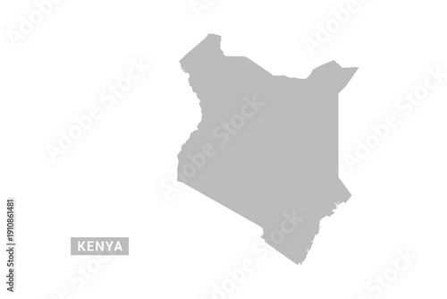 Kenya map - Minimal Flat Vector Illustration in Black and Gray, Isolated on White Background, Ideal for Infographics, Educational Use, Reports, and Presentations.