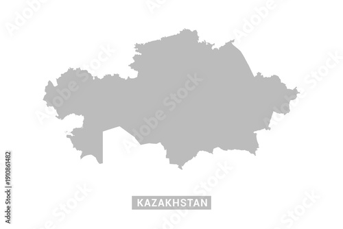 Kazakhstan map - Minimal Flat Vector Illustration in Black and Gray, Isolated on White Background, Ideal for Infographics, Educational Use, Reports, and Presentations.