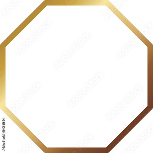 高級感のある八角形のメタルフレーム　ゴールド