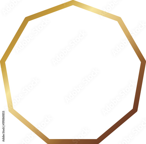 高級感のある九角形のメタルフレーム　ゴールド