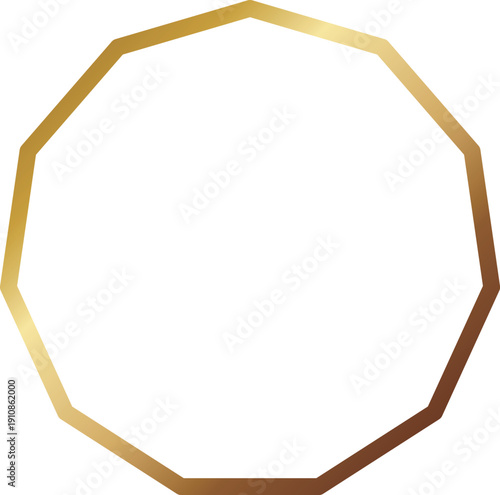 高級感のある十一角形のメタルフレーム　ゴールド