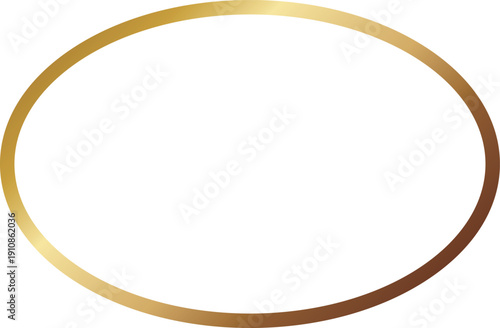 高級感のある楕円形のメタルフレーム　ゴールド