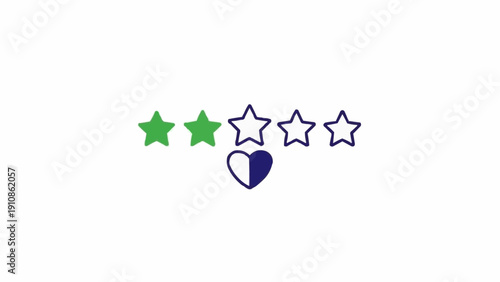 Heart and Stars Rating Symbol.