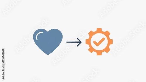 Heart Turning Into Gear Icon.