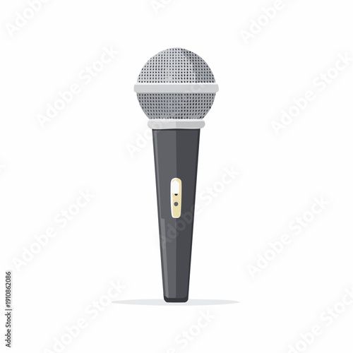 Professional microphone illustration for music and public speaking concept.