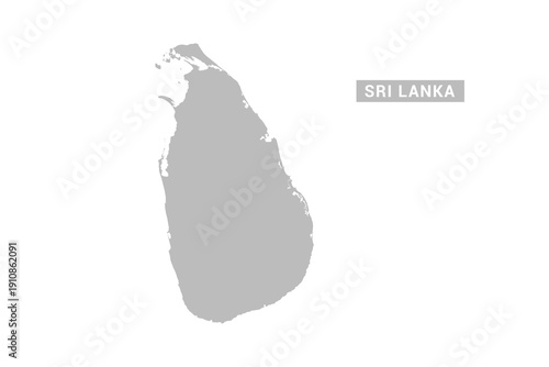 Sri Lanka map - Minimal Flat Vector Illustration in Black and Gray, Isolated on White Background, Ideal for Infographics, Educational Use, Reports, and Presentations.