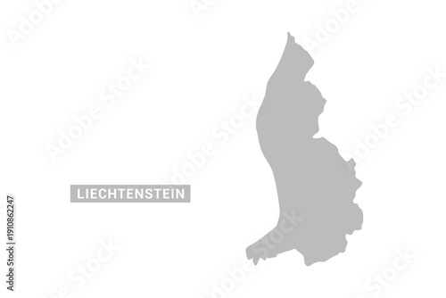 Liechtenstein map - Minimal Flat Vector Illustration in Black and Gray, Isolated on White Background, Ideal for Infographics, Educational Use, Reports, and Presentations.