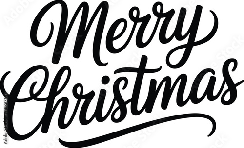 Title 1: Elegant “Merry Christmas” Script Calligraphy  Classic Holiday Greeting