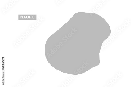 Nauru map - Minimal Flat Vector Illustration in Black and Gray, Isolated on White Background, Ideal for Infographics, Educational Use, Reports, and Presentations.