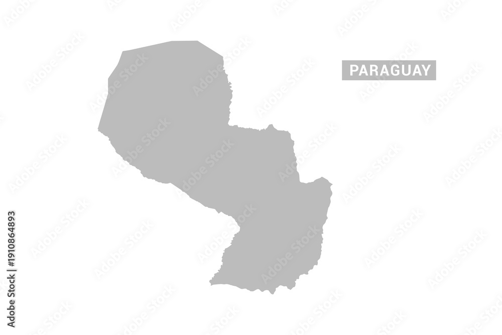 Obraz premium Paraguay map - Minimal Flat Vector Illustration in Black and Gray, Isolated on White Background, Ideal for Infographics, Educational Use, Reports, and Presentations.