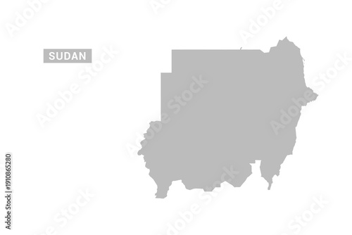 Sudan map - Minimal Flat Vector Illustration in Black and Gray, Isolated on White Background, Ideal for Infographics, Educational Use, Reports, and Presentations.
