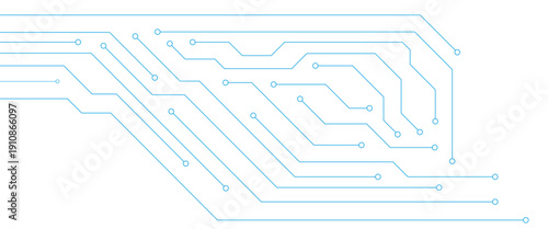Vectors Technology blue circuit diagram. High-tech connection system on a white background.