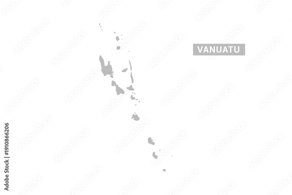 Fototapeta premium Vanuatu map - Minimal Flat Vector Illustration in Black and Gray, Isolated on White Background, Ideal for Infographics, Educational Use, Reports, and Presentations.