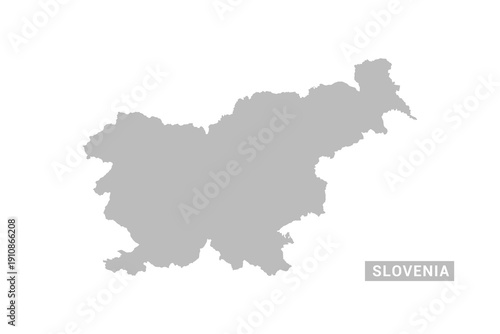 Slovenia map - Minimal Flat Vector Illustration in Black and Gray, Isolated on White Background, Ideal for Infographics, Educational Use, Reports, and Presentations.