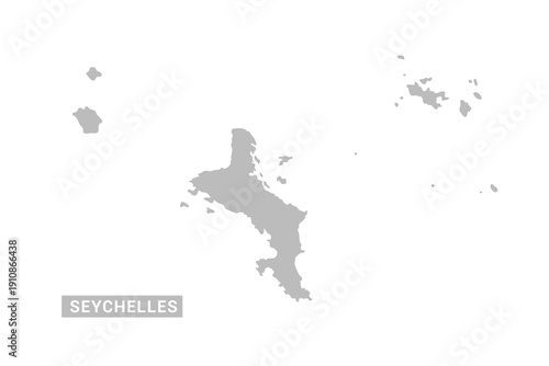 Seychelles map - Minimal Flat Vector Illustration in Black and Gray, Isolated on White Background, Ideal for Infographics, Educational Use, Reports, and Presentations.