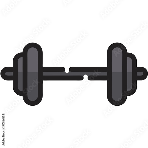 Dumbbell Vector Illustration in Flat Design Style for Fitness and Gym Workout Concept Graphic Element