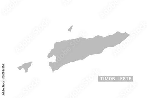 Timor Leste map - Minimal Flat Vector Illustration in Black and Gray, Isolated on White Background, Ideal for Infographics, Educational Use, Reports, and Presentations.