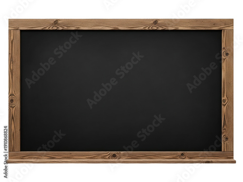 A wooden framed blackboard on a white background isolated on transparent background