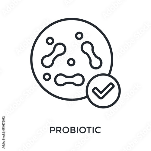Probiotic Icon Outline Style. Vector Illustration For Graphic Design