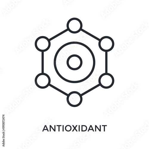 Antioxidant Icon Outline Style. Vector Illustration For Graphic Design