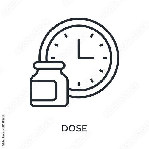 Dose Icon Outline Style. Vector Illustration For Graphic Design