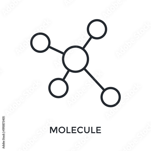 Molecule Icon Outline Style. Vector Illustration For Graphic Design