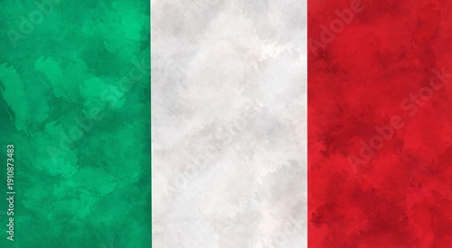 The flag of Mexico. The outline of the country. The national colors of the Latin American country. Drawn in a painterly style.