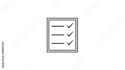 Simple Checklist Icon with Checkmarks.