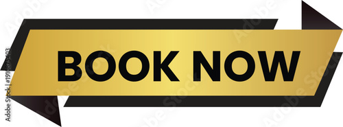 A bright and eye-catching graphic with a yellow and black banner that reads Book Now 