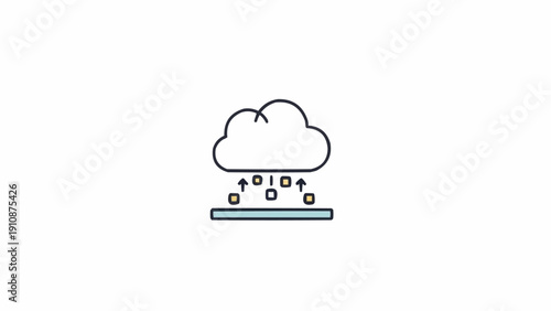 Cloud with rain falling down.