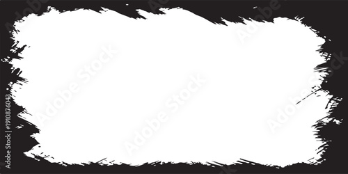 Black frame on white background. Grunge style