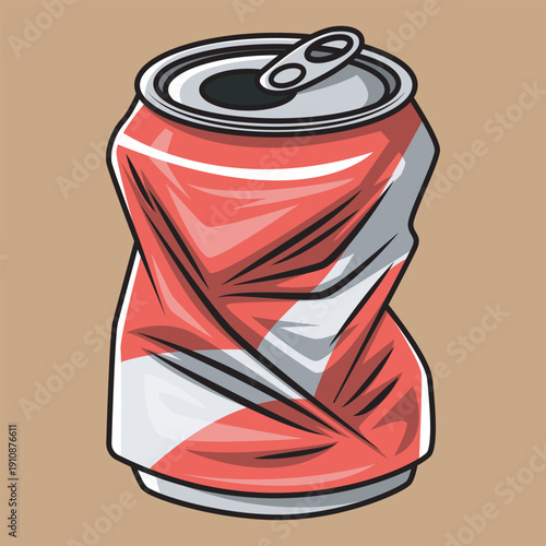 Crushed Soda Can Illustration