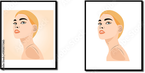 Minimal Female Portrait Vector Illustration