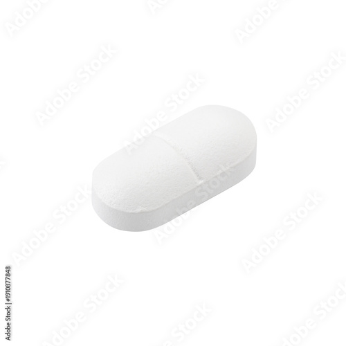 White pills isolated on a transparent backgroun