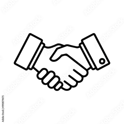 Business handshake icon representing corporate partnership deal and professional agreement between two parties