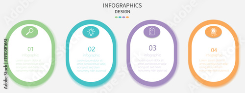 Infographic design template. Business Infographic design template Vector with icons and 4 four options or steps. Business data visualization. 