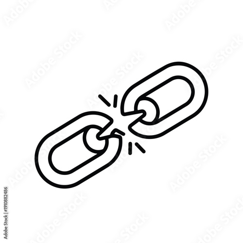 Broken chain link icon representing disconnected network or freedom from restriction concepts