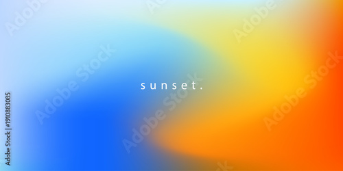 Abstract pastel gradient sunny weather sky colors. Blurred blue and orange gradient colors. Soft pastel rainbow colors. Sunset or sunrise background