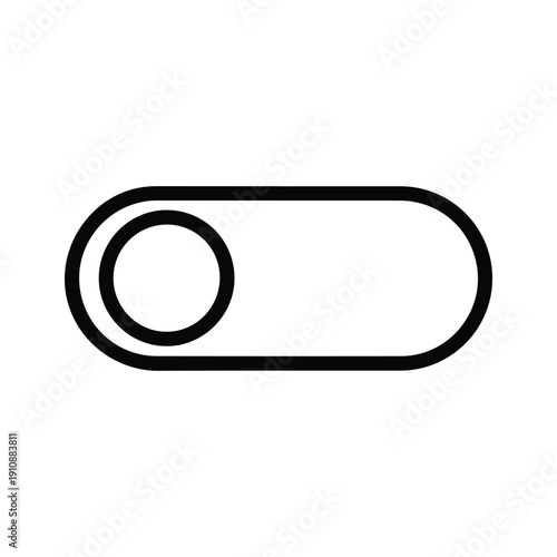 Toggle switch button icon for user interface settings and on off control options