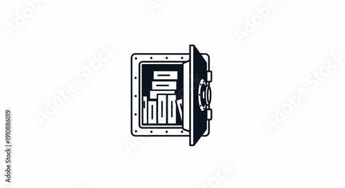 Secure Bank Safe Deposit Box Interior.