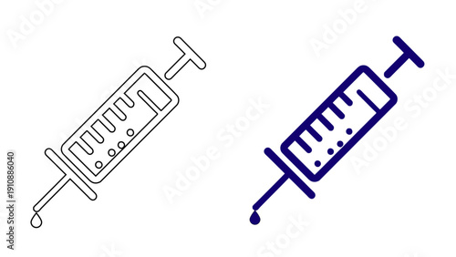 Medical Syringe Icon  Minimalist Vaccine and Injection Symbol, Healthcare Vaccination and Hospital Vector Sign