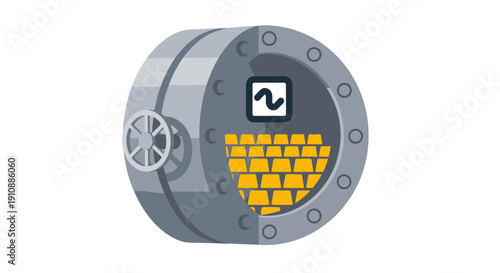 Safe Deposit Box with Gold Bars Inside.